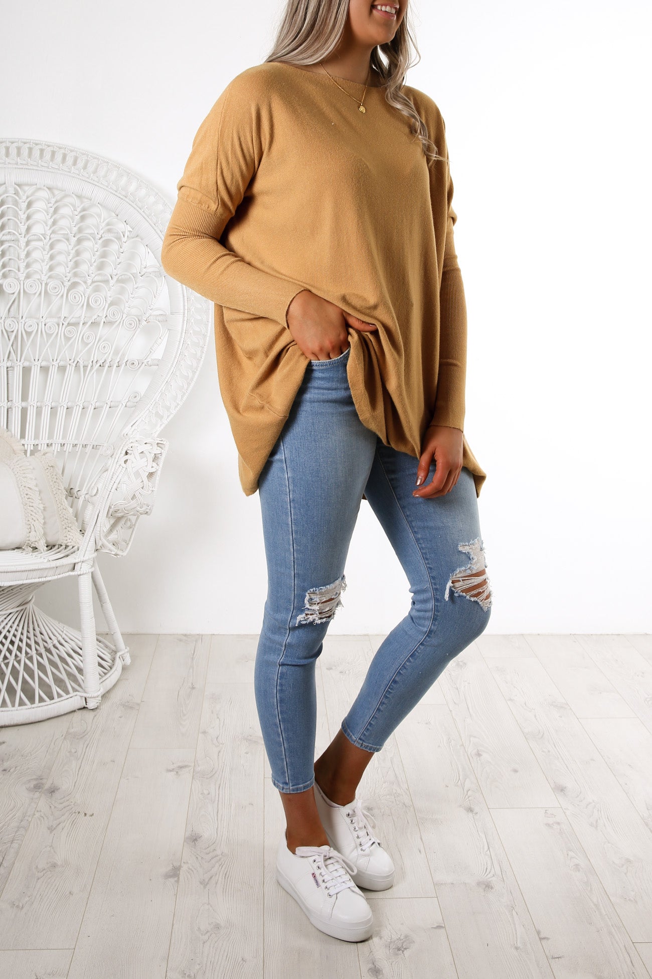 Aziza Knit Jumper Tan