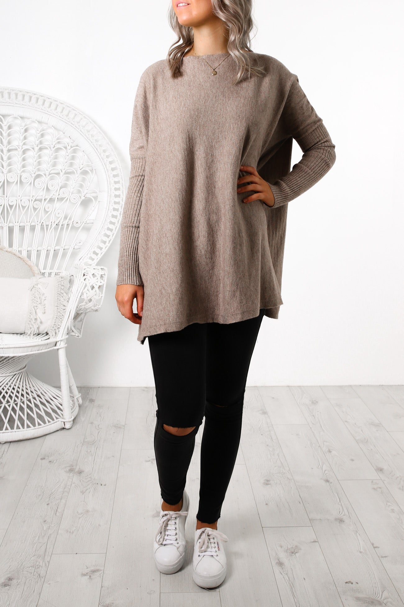 Aziza Ribbed Knit Jumper Caramel