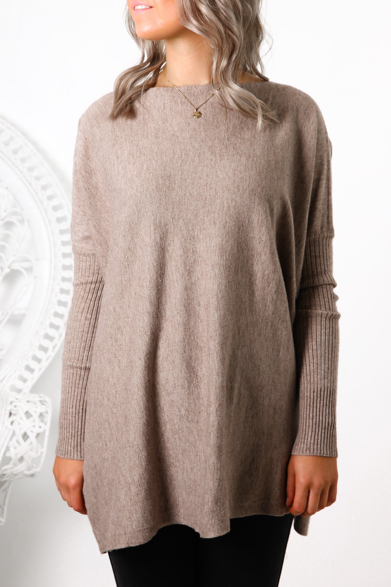 Aziza Ribbed Knit Jumper Caramel