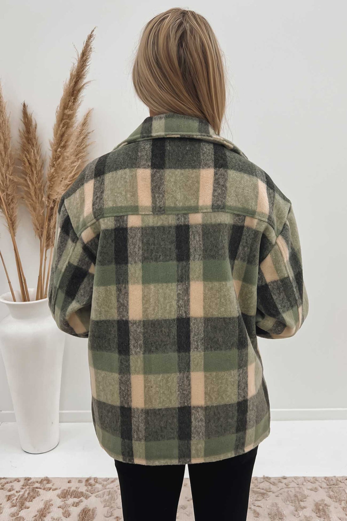 Green hot sale checkered jacket