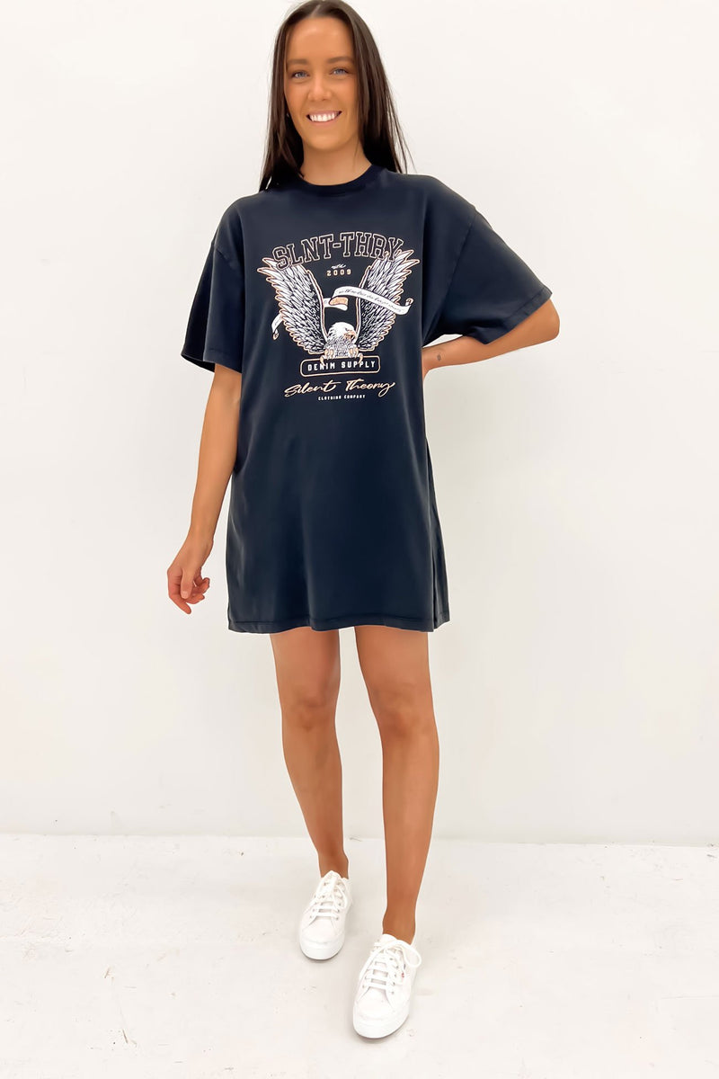 Banner Tee Dress Washed Black - Jean Jail