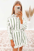 Bartley Mini Dress Green Stripe