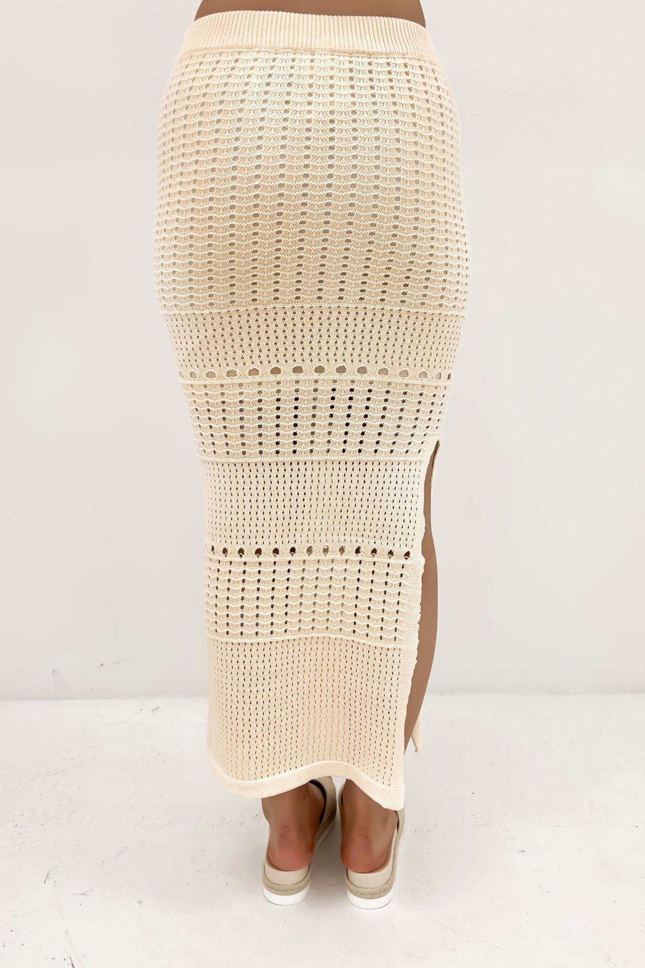 Baylor Crochet Maxi Skirt Cream