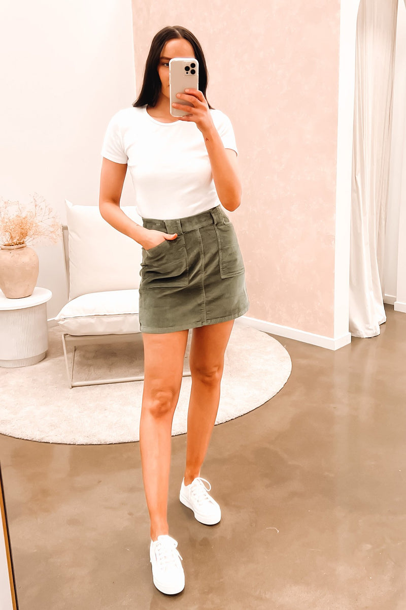 Cord shop skirt khaki