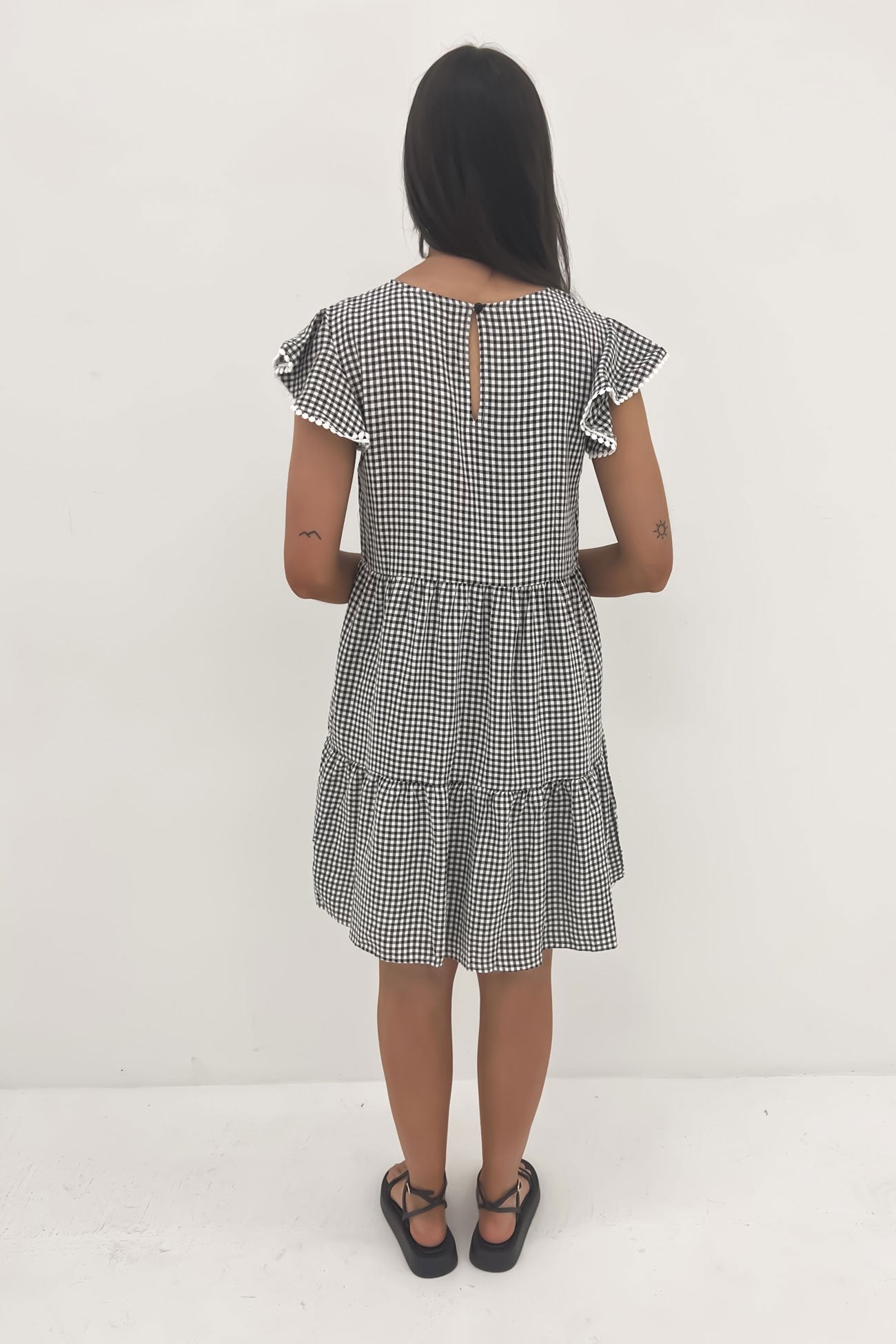 Bennie Mini Dress Black Gingham