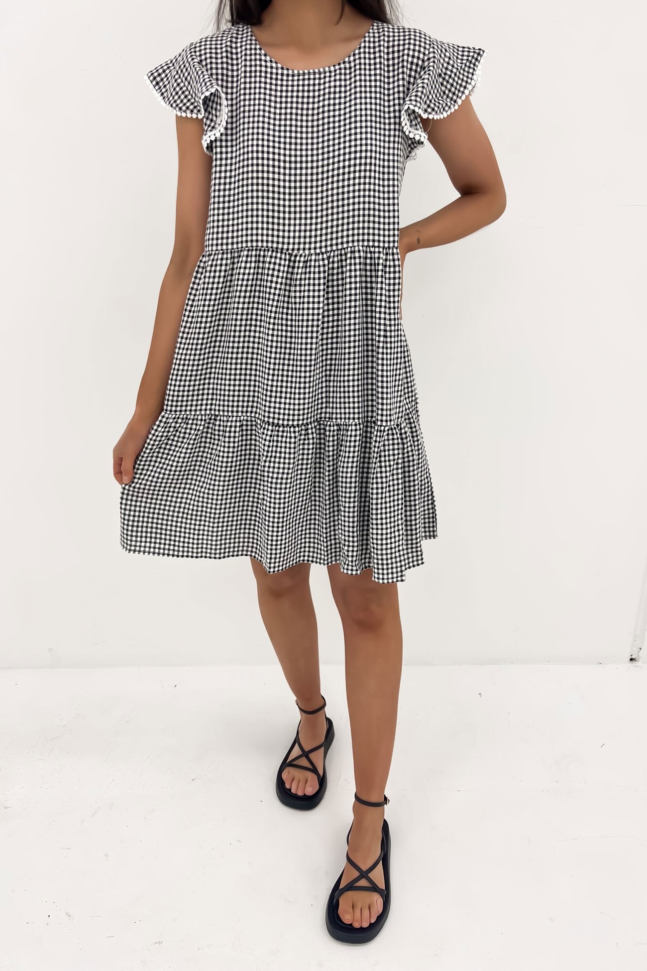 Bennie Mini Dress Black Gingham