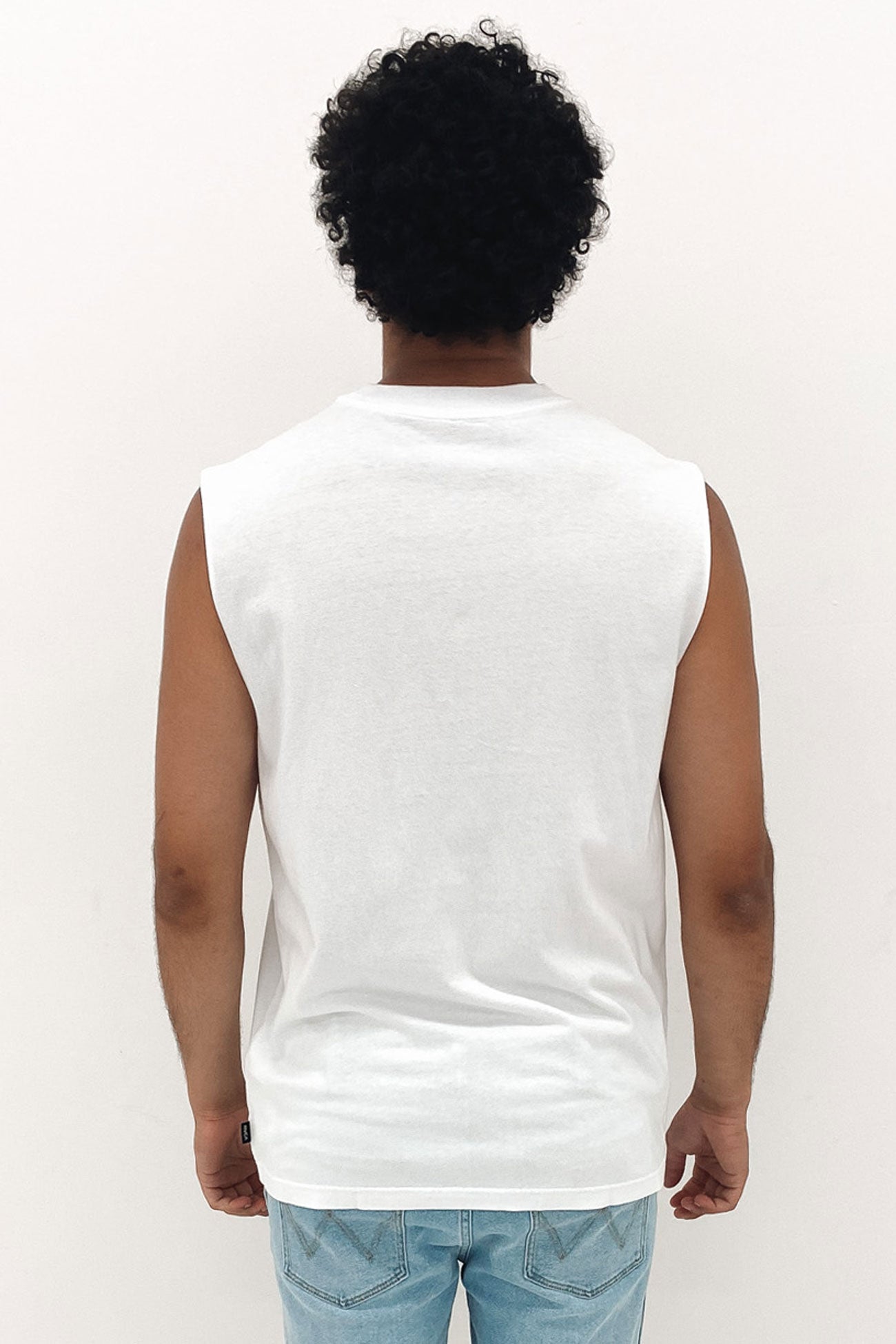 Big RVCA Washed Muscle Tee White