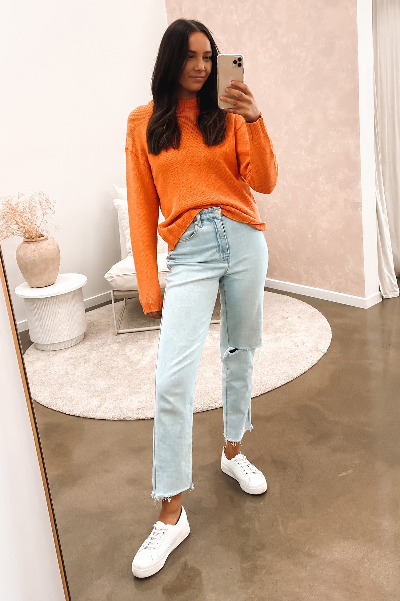 Bonnie Knit Crew Orange