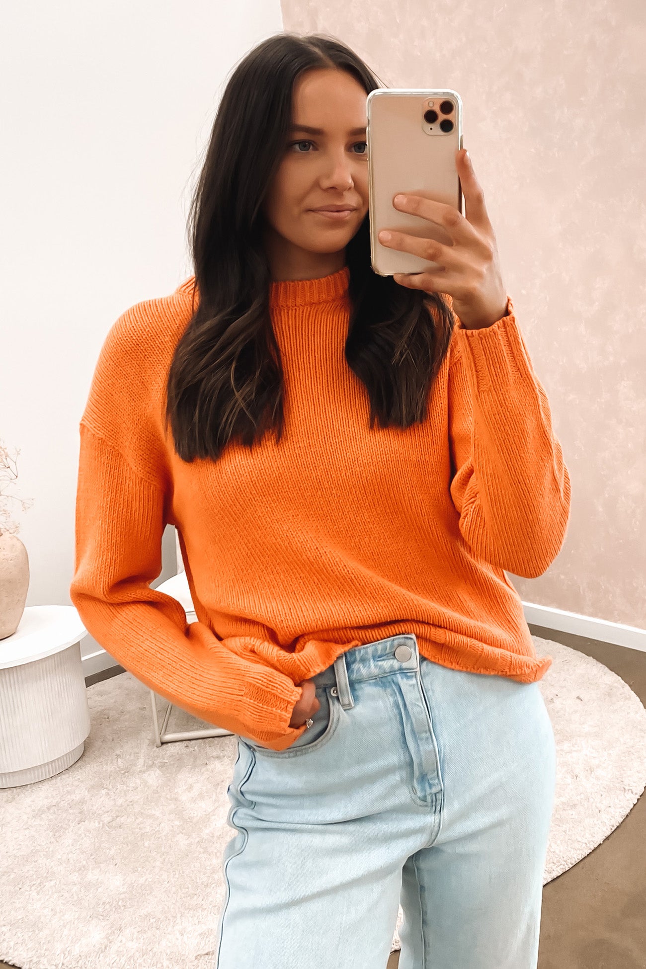 Bonnie Knit Crew Orange