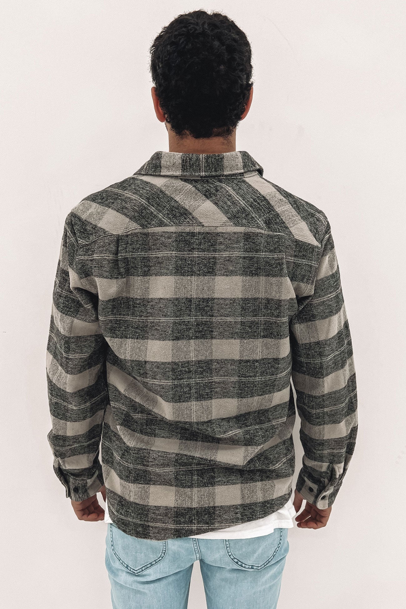 Bowery Heavy Weight Long Sleeve Flannel Black Charcoal