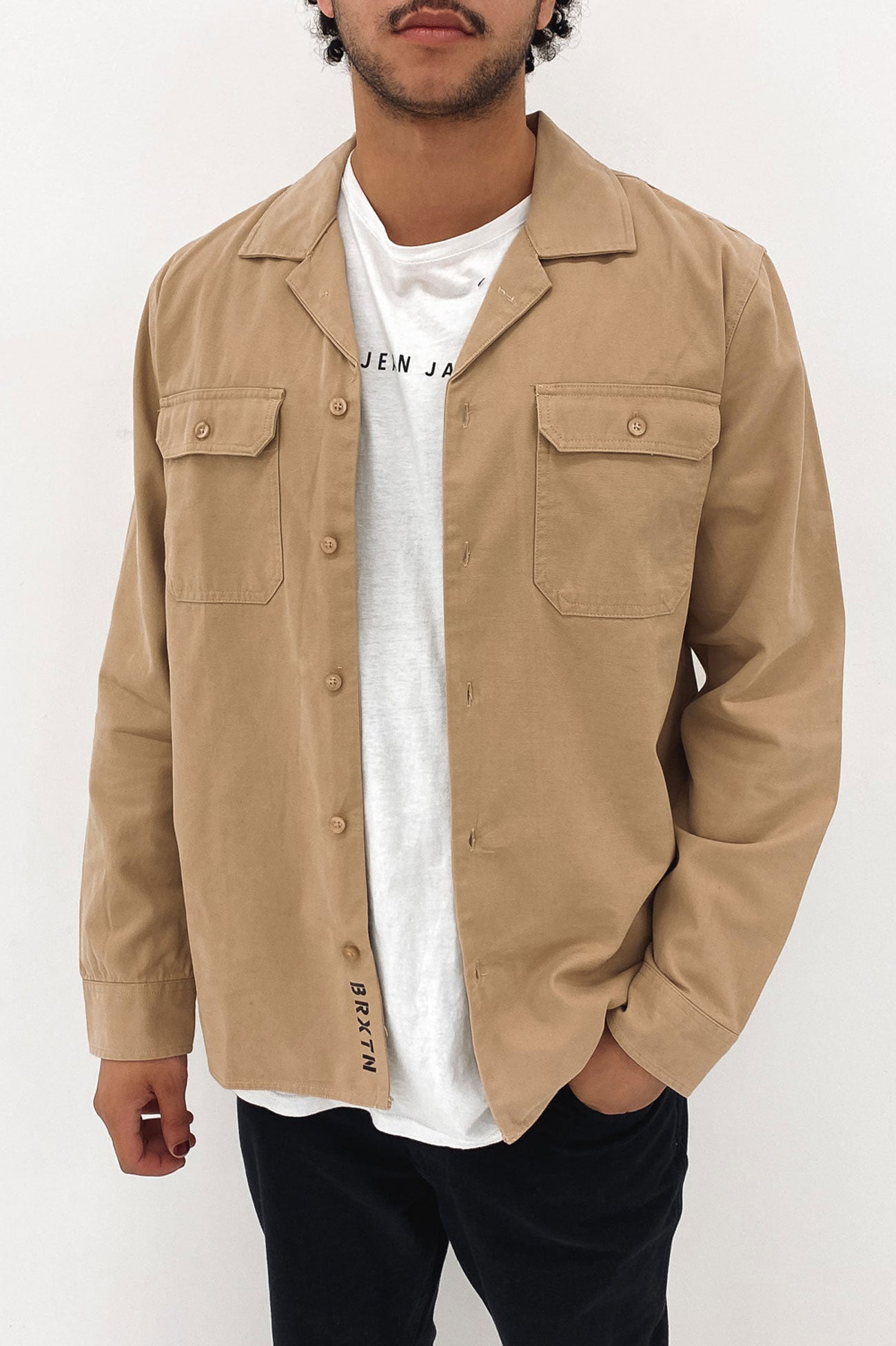 Bowery Surplus Long Sleeve Overshirt Sand