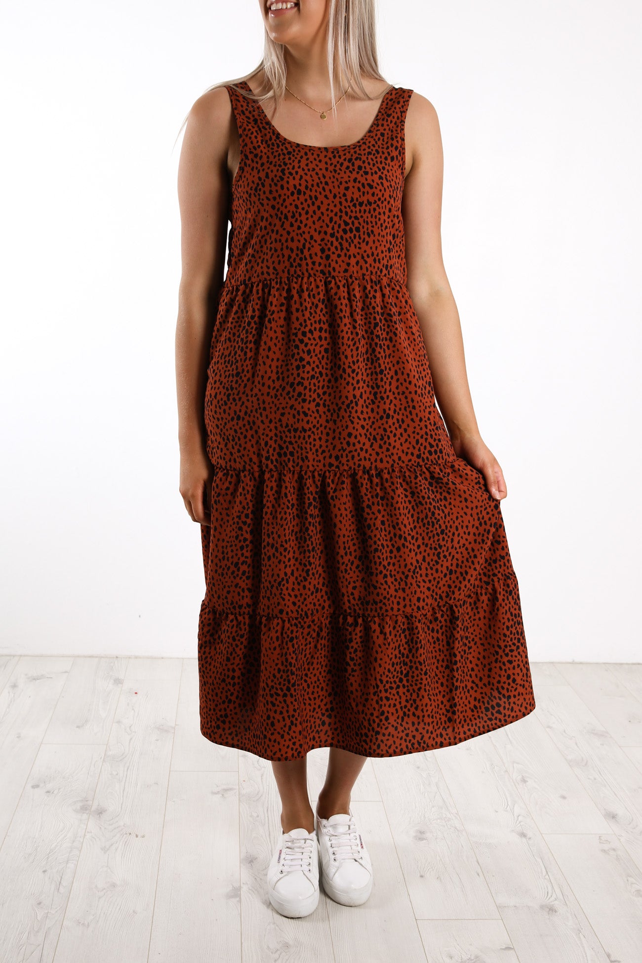 Bowie Midi Dress Print Rust