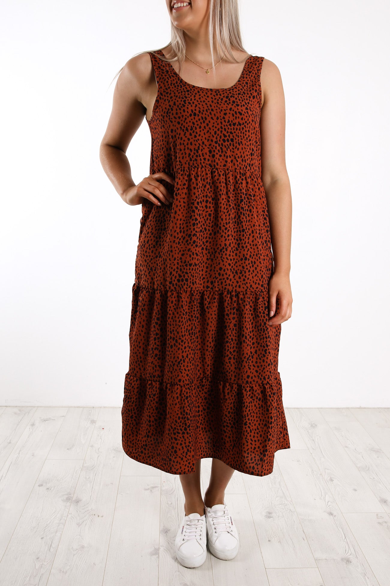 Bowie Midi Dress Print Rust