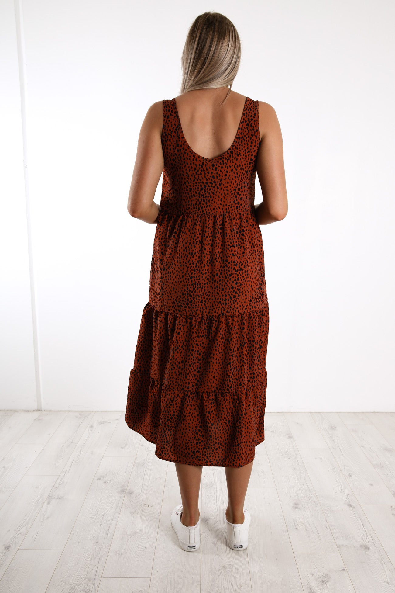 Bowie Midi Dress Print Rust