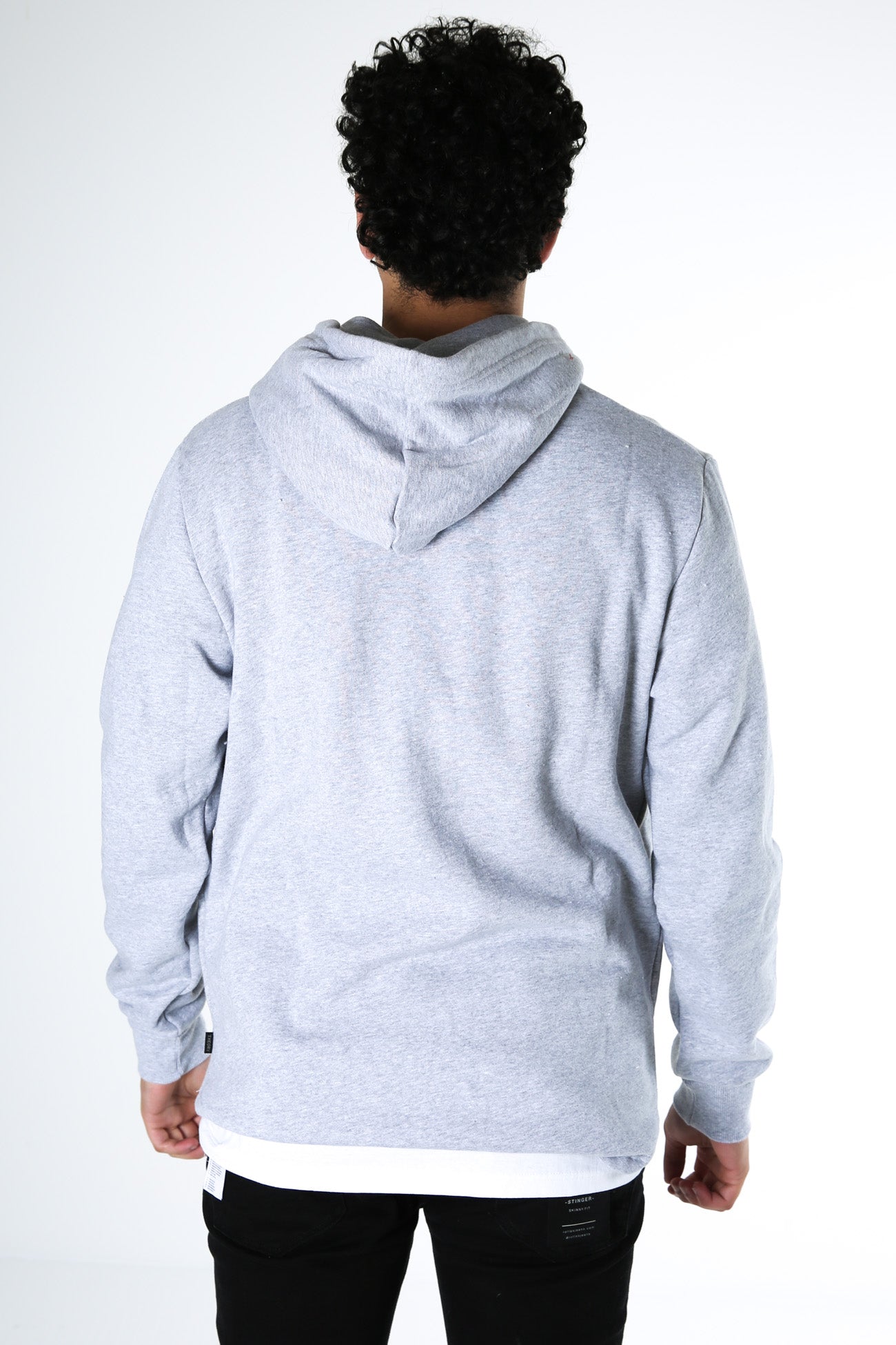 Curved Hem Hoody Grey Marle