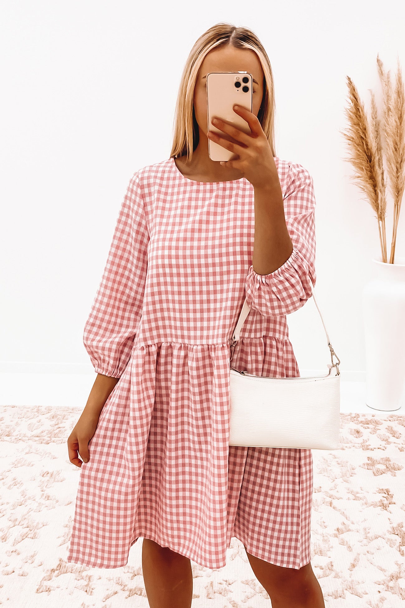 Cameron Mini Dress Pink Check