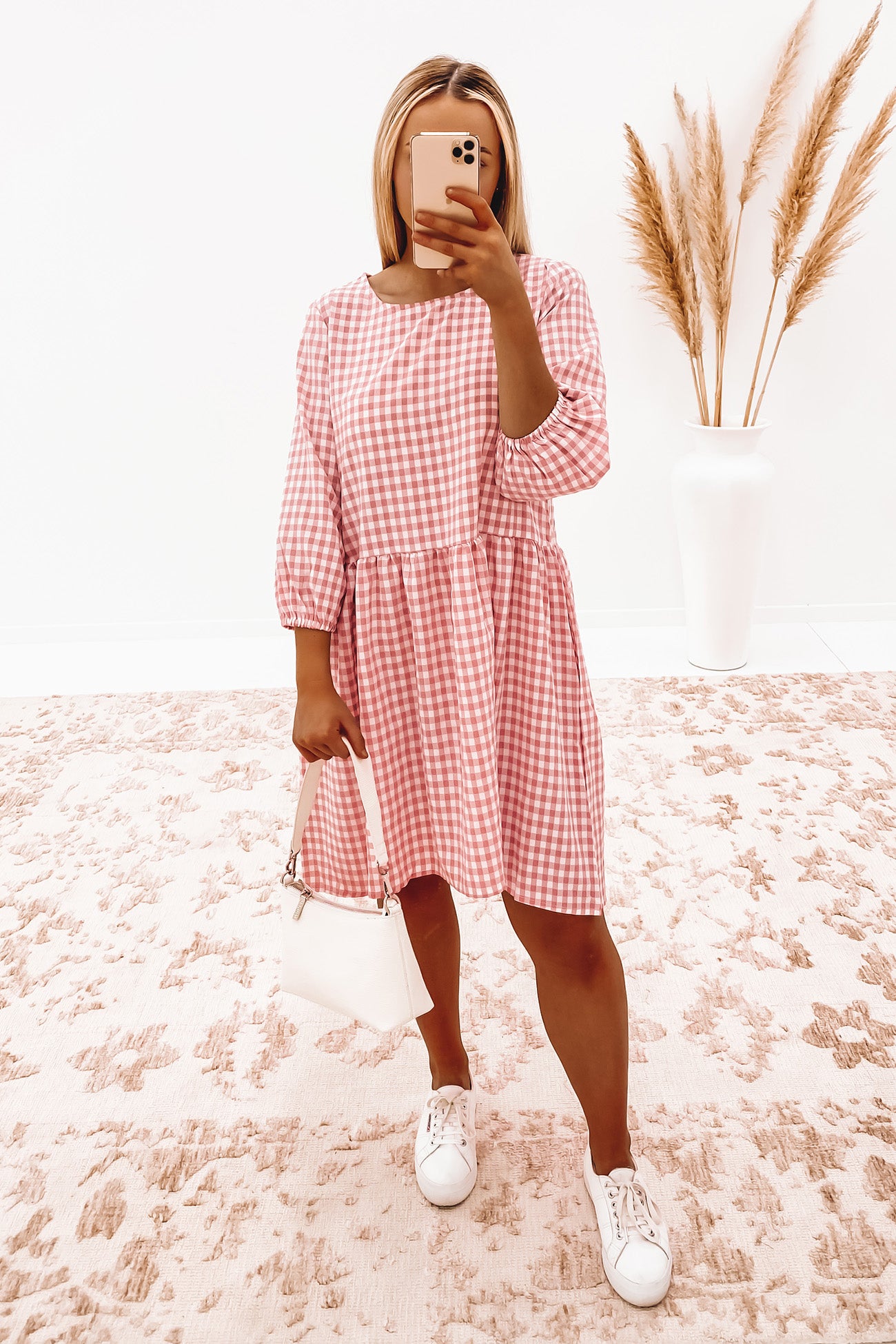 Cameron Mini Dress Pink Check