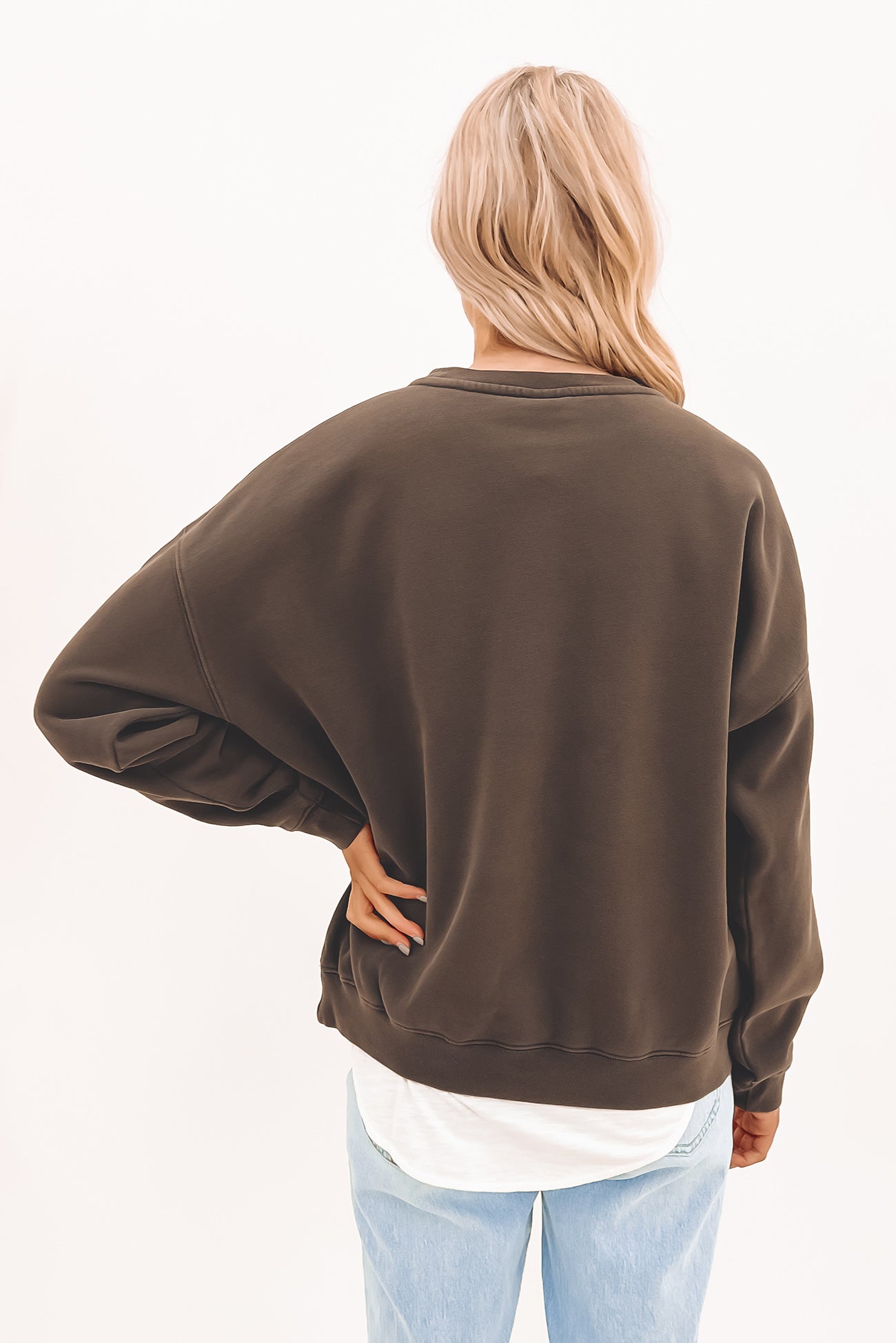 Campus Oversized Crew Brown