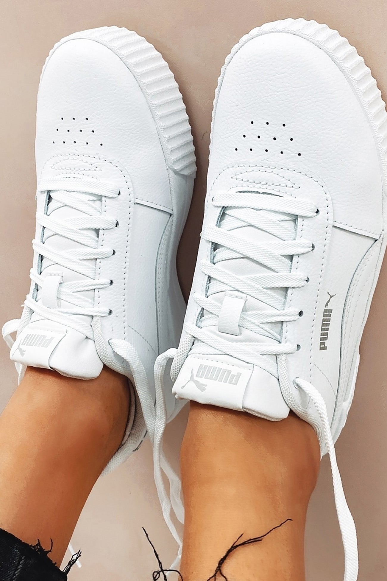 Carina Leather Sneaker Puma White Silver