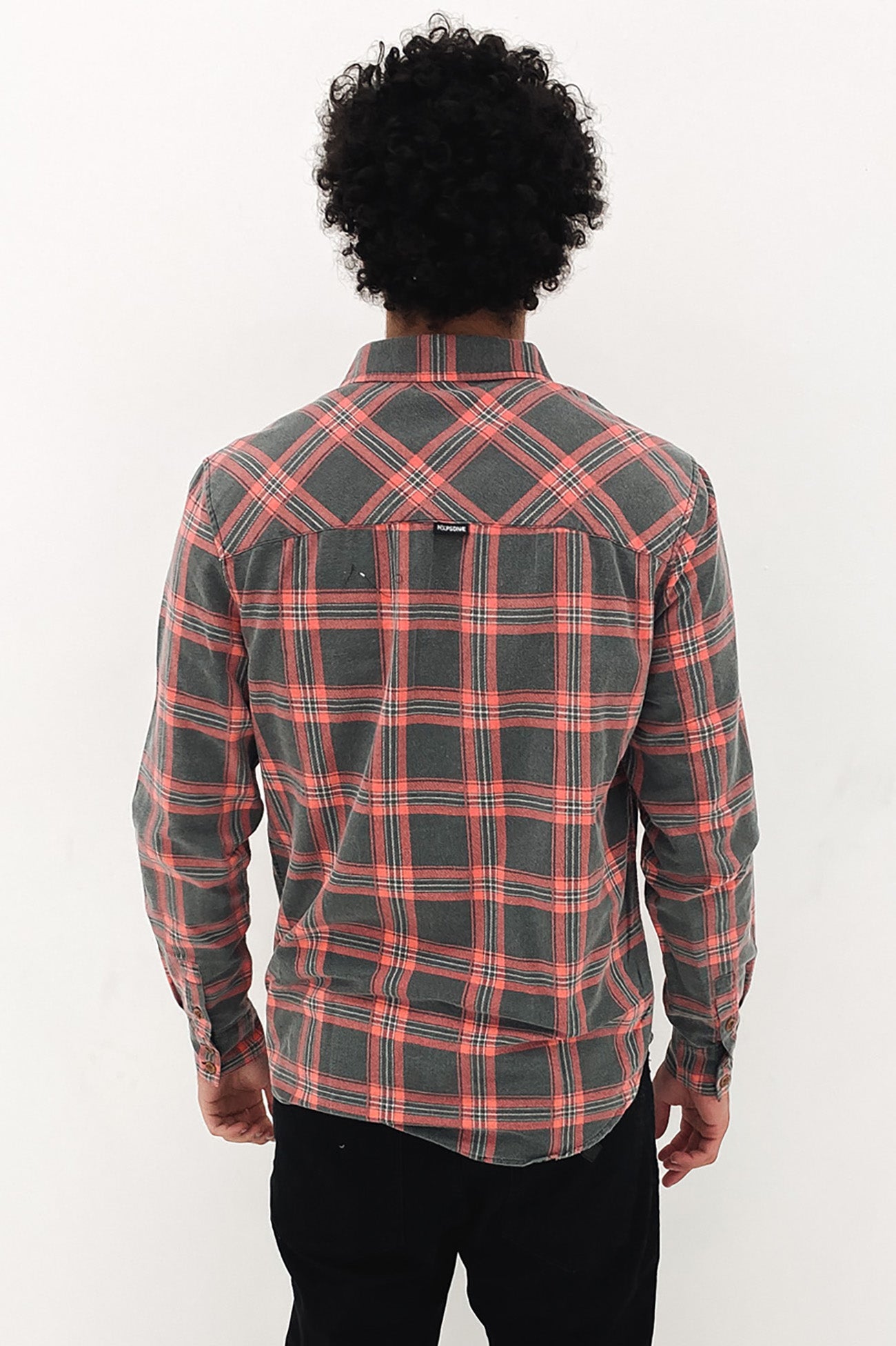 Charge Casual Long Sleeve Shirt Black Red Check