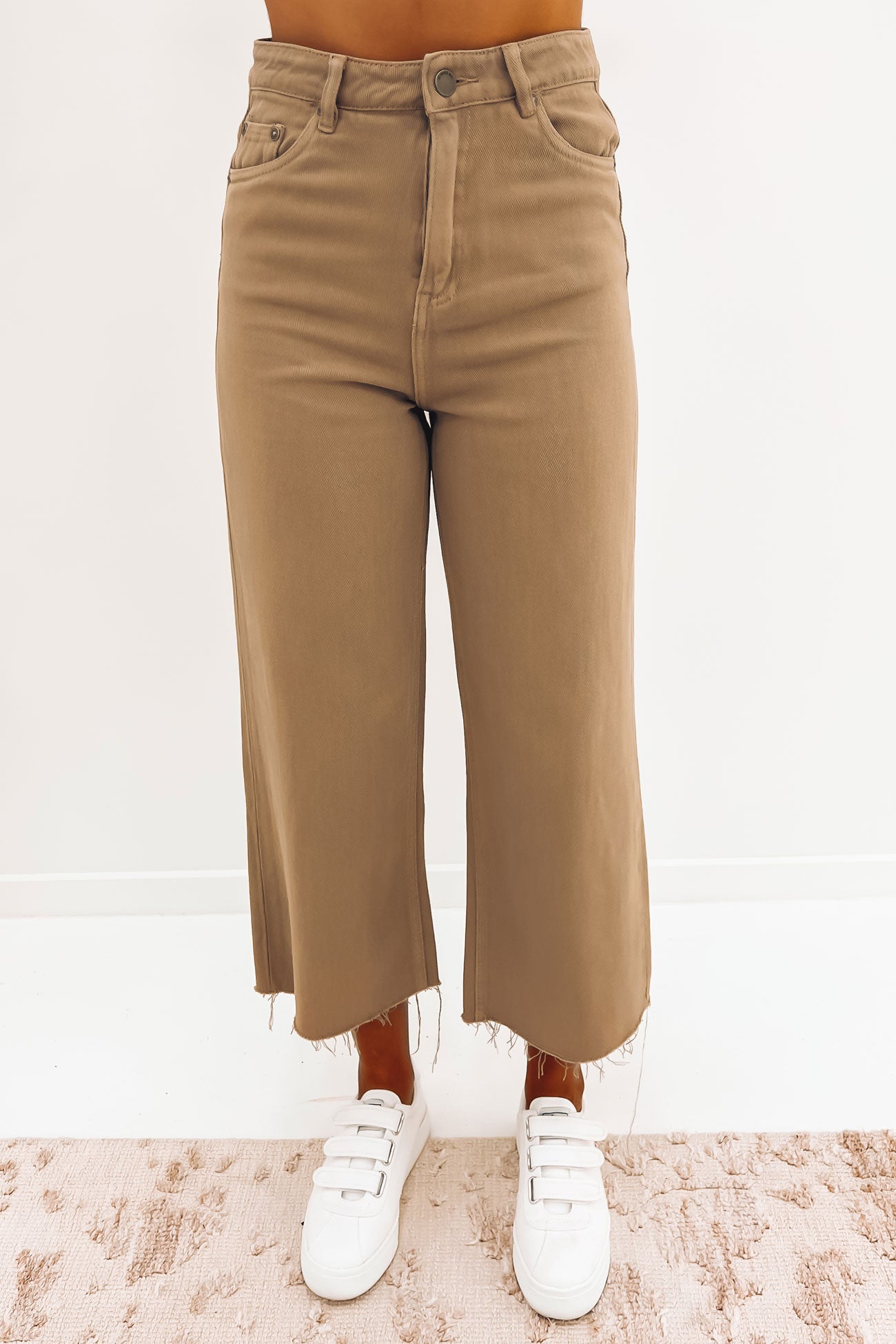 Charlie High Rise Wide Leg Jean Sand