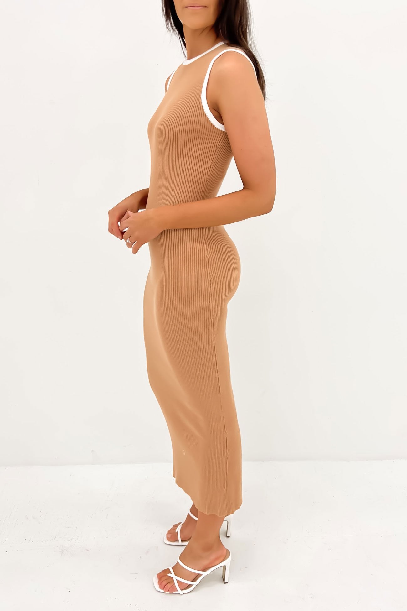 Charlotte Midi Dress Tan