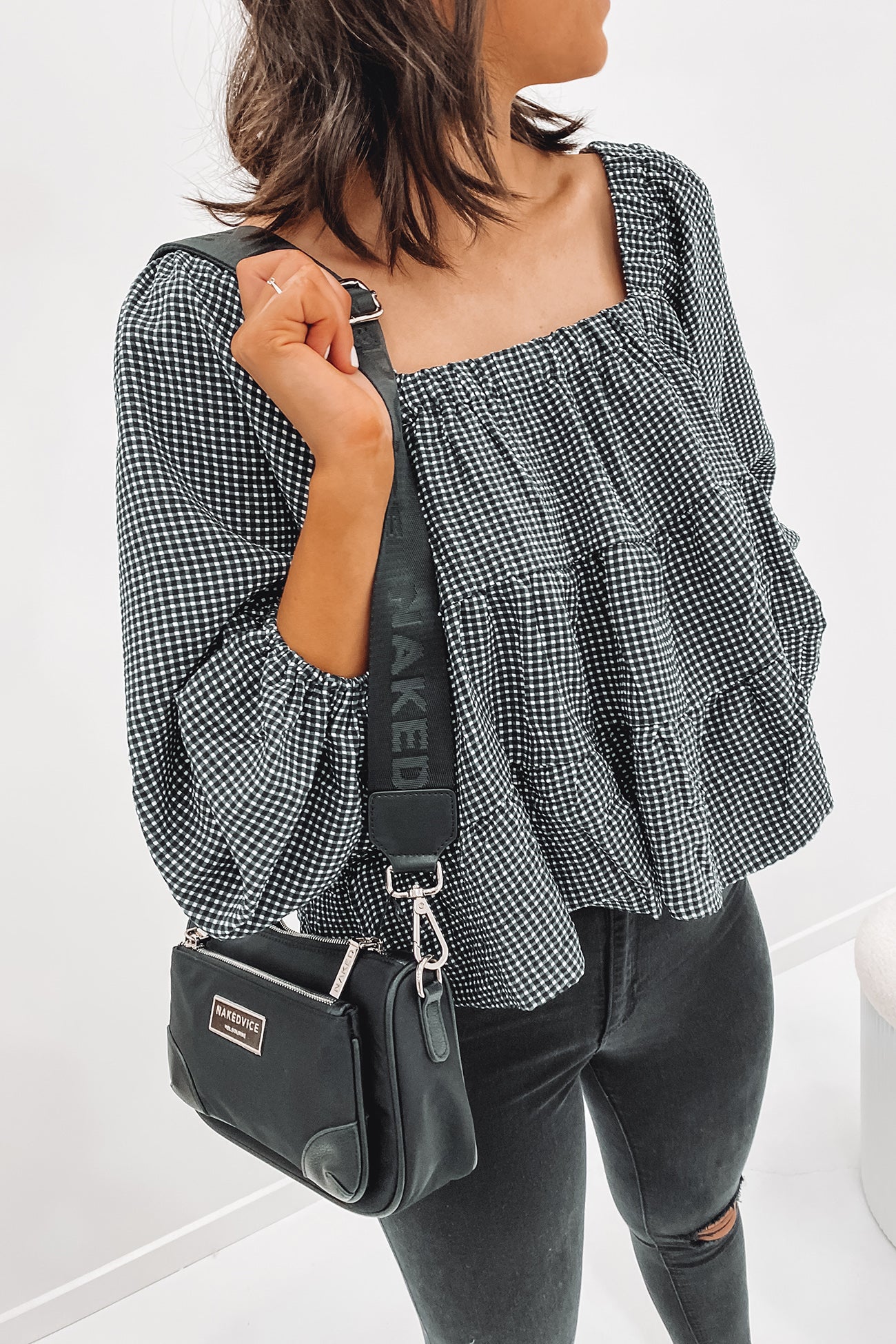 Clara Top Black Check