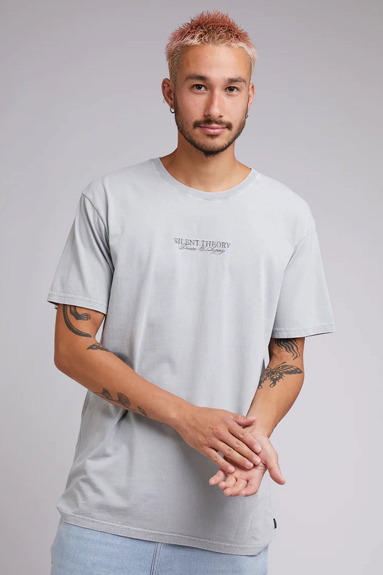 Classic Embro Tee Grey