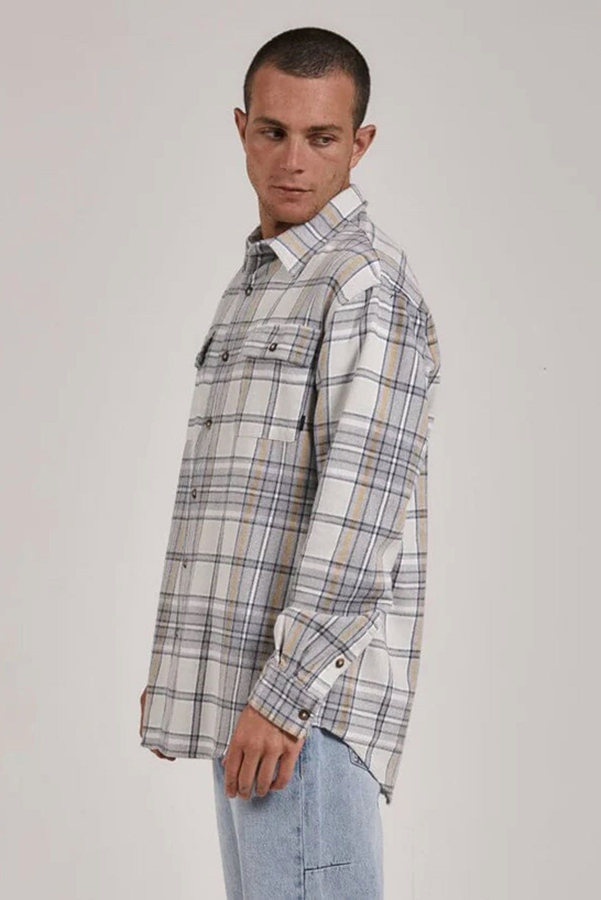 Grey hot sale flannel coat