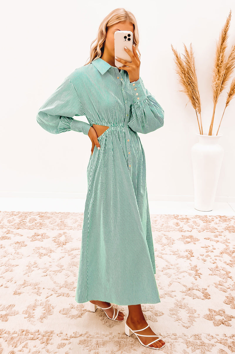 Condon Maxi Dress Green Stripe Jean Jail