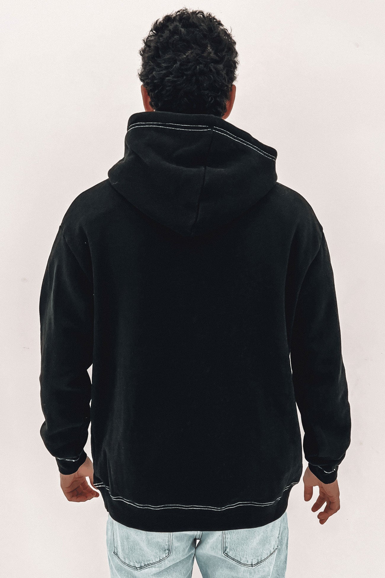 Contrast Stitch Stock Hood Black