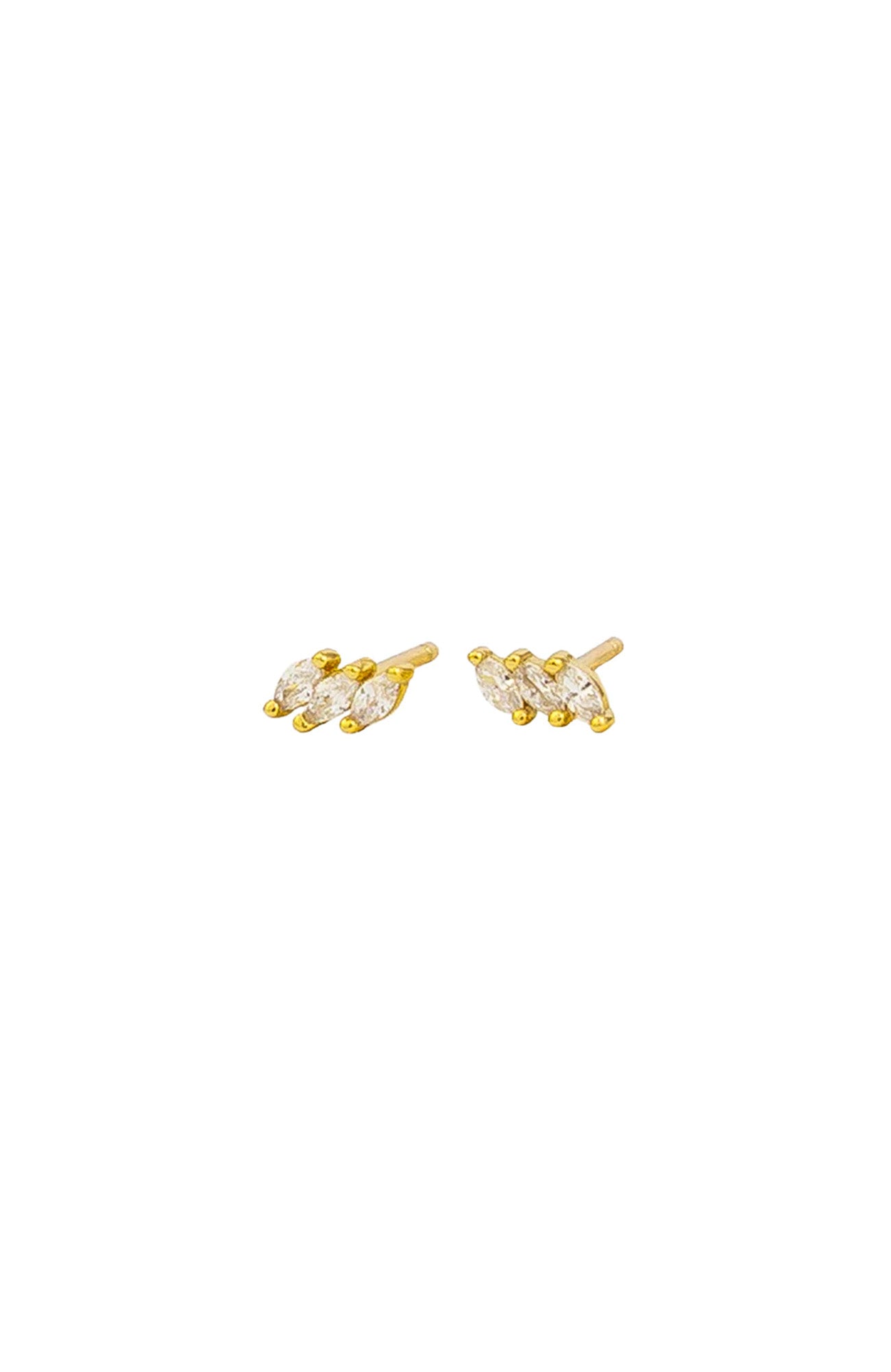 Crystal Nellie Studs Sterling Silver Gold