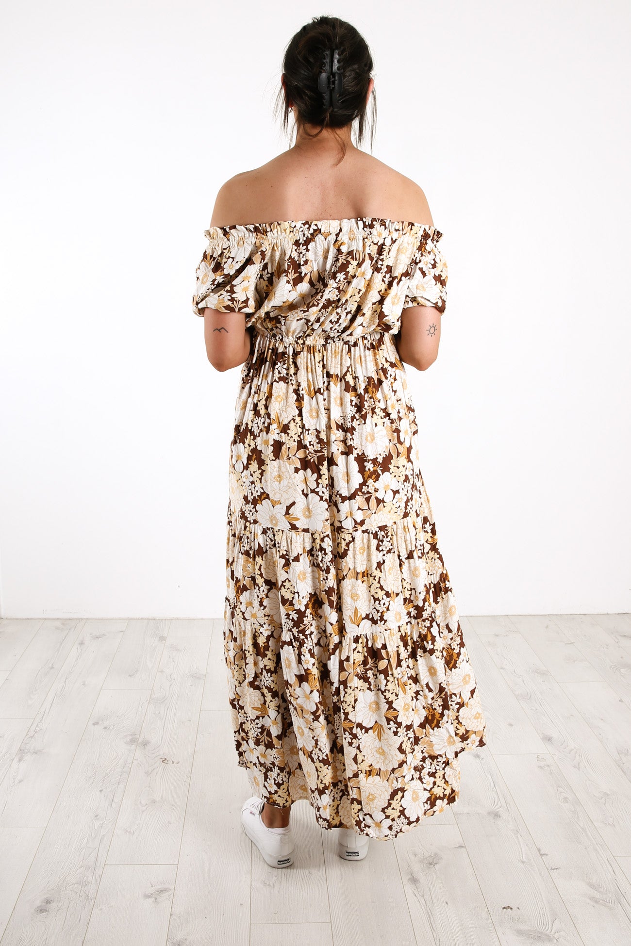 Cubana Maxi Dress Brown Floral