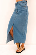 Daisie Denim Midi Skirt Blue
