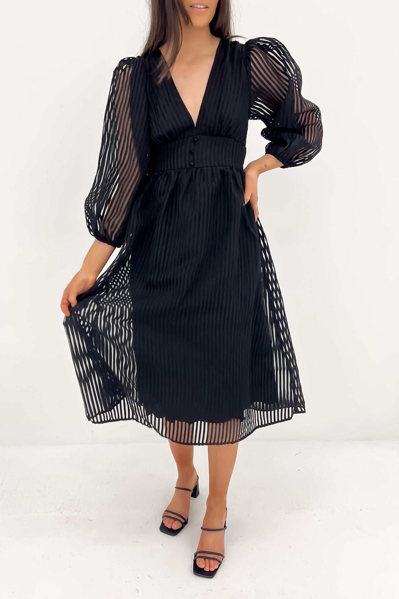 Delia Midi Dress Black