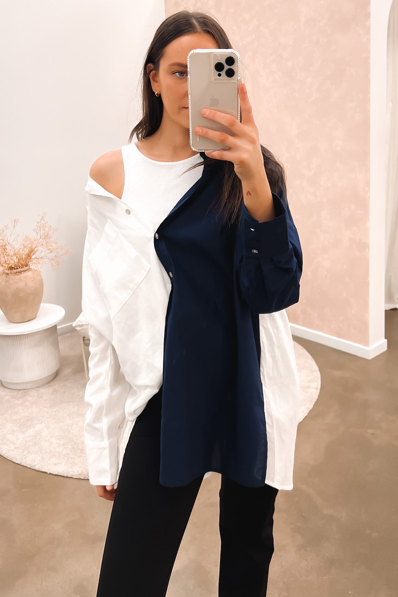 Dimity Shirt Navy White