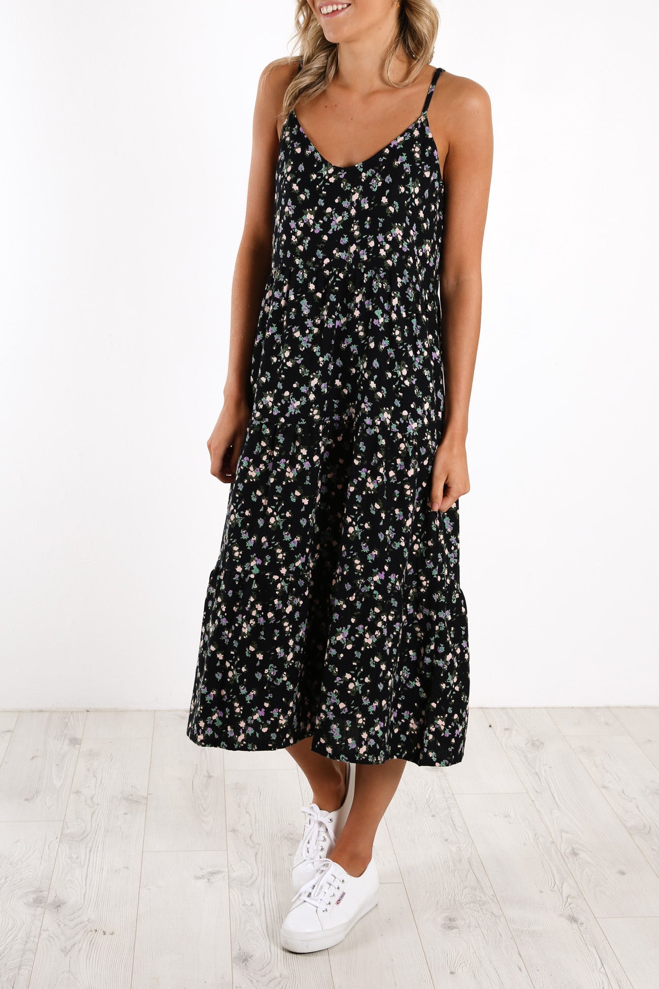 Doily Ditsy Midi Dress Print