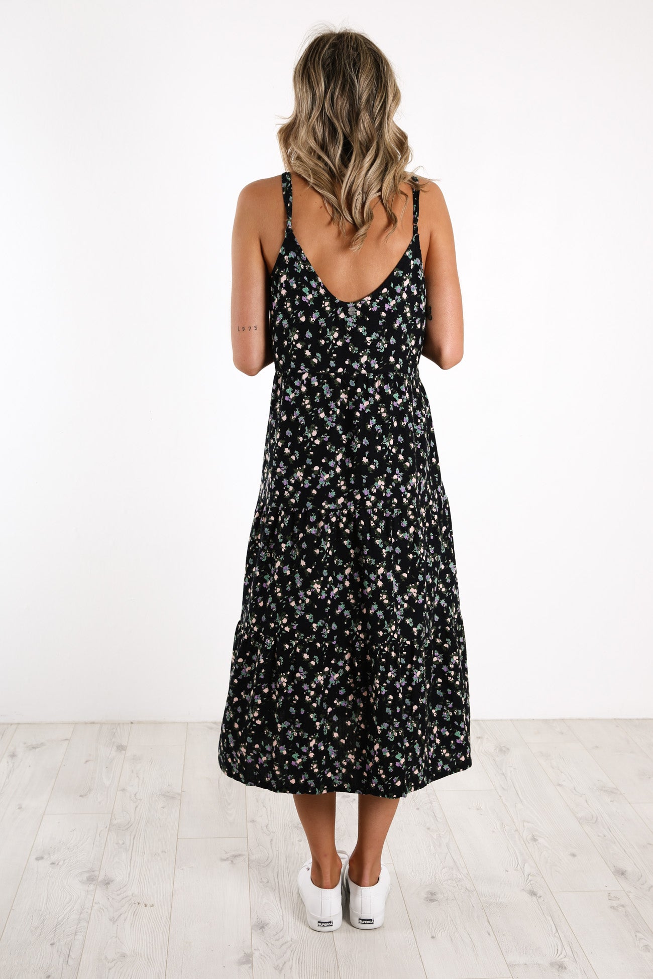 Doily Ditsy Midi Dress Print