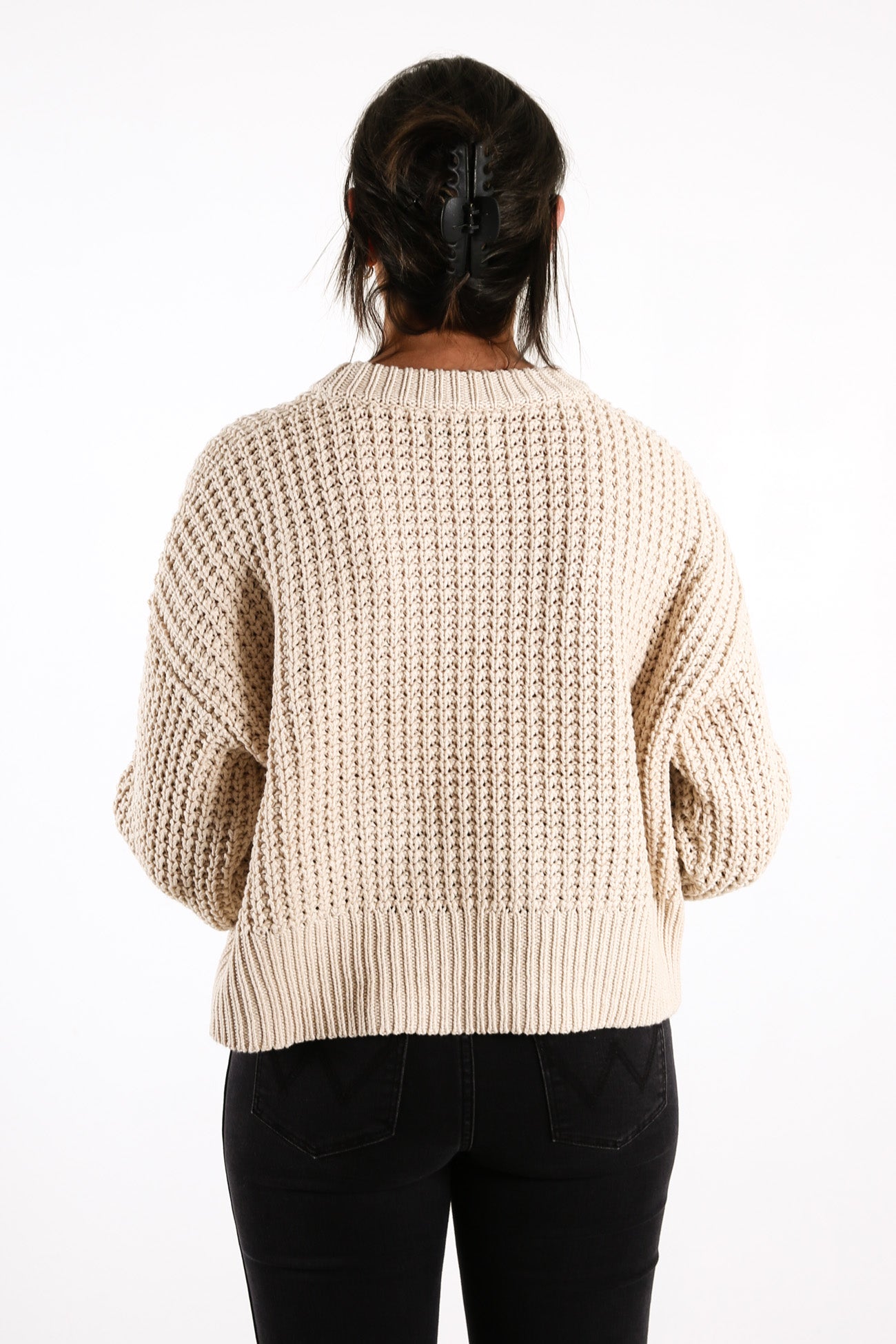 Eden Waffle Knit Jumper Off White