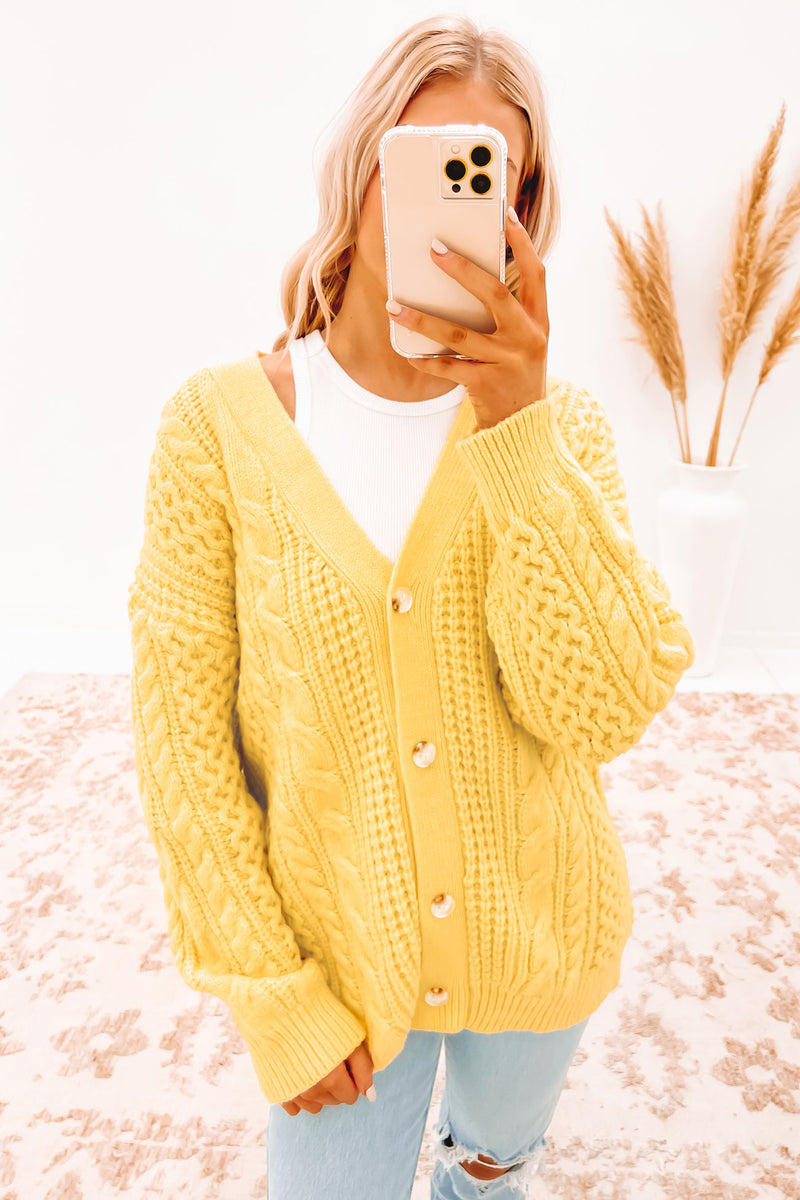 Butter yellow cardigan hotsell