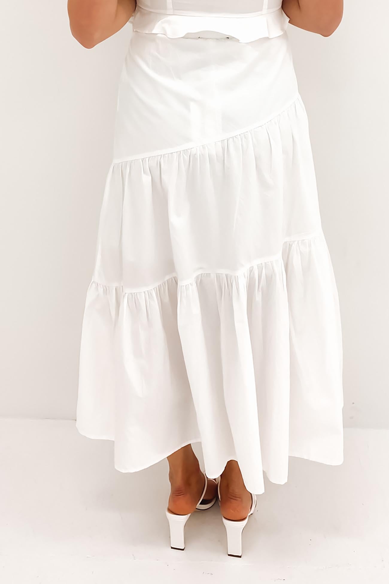 Eleanor Maxi Skirt White