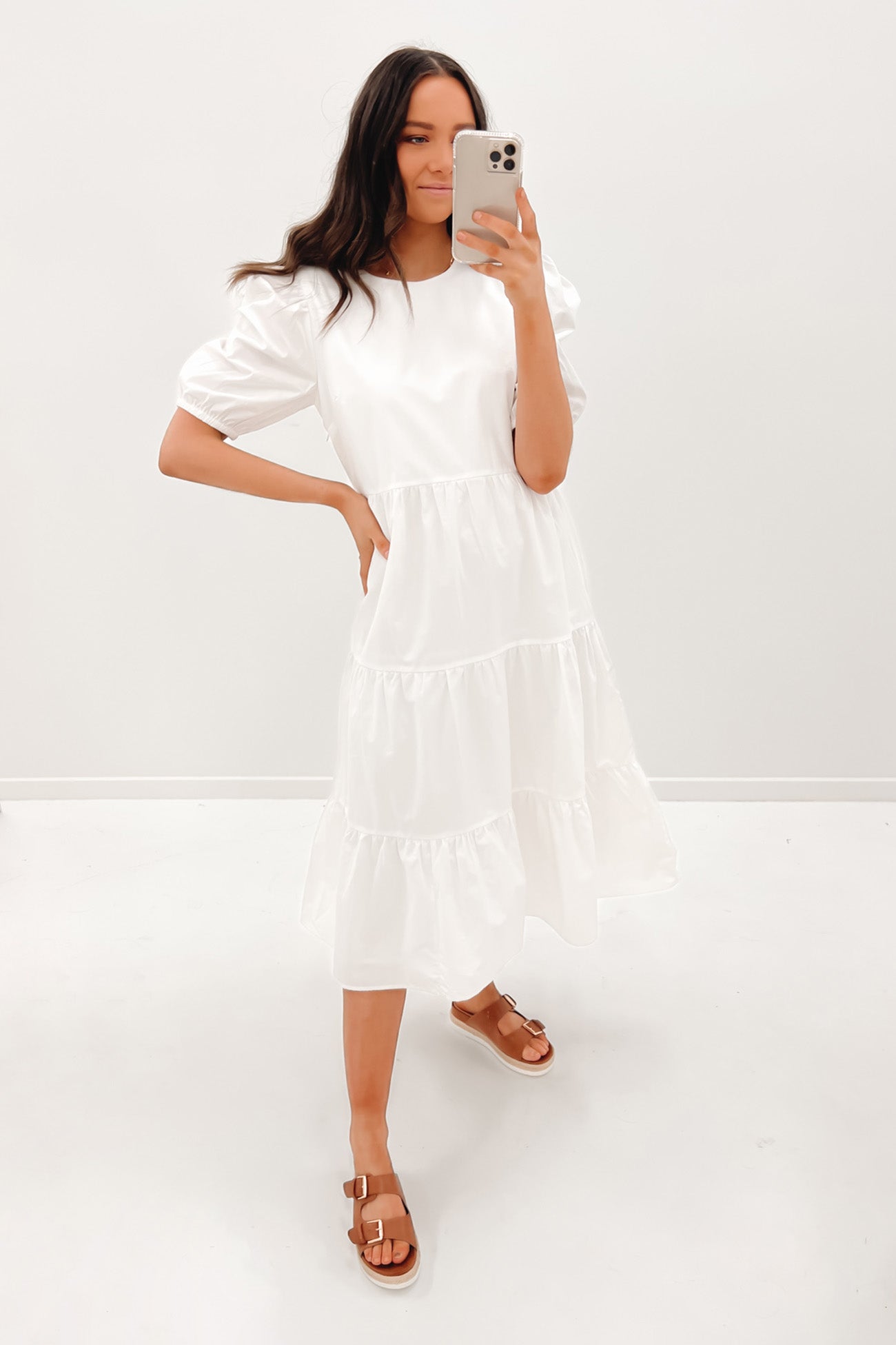 Eleanor Midi Dress White