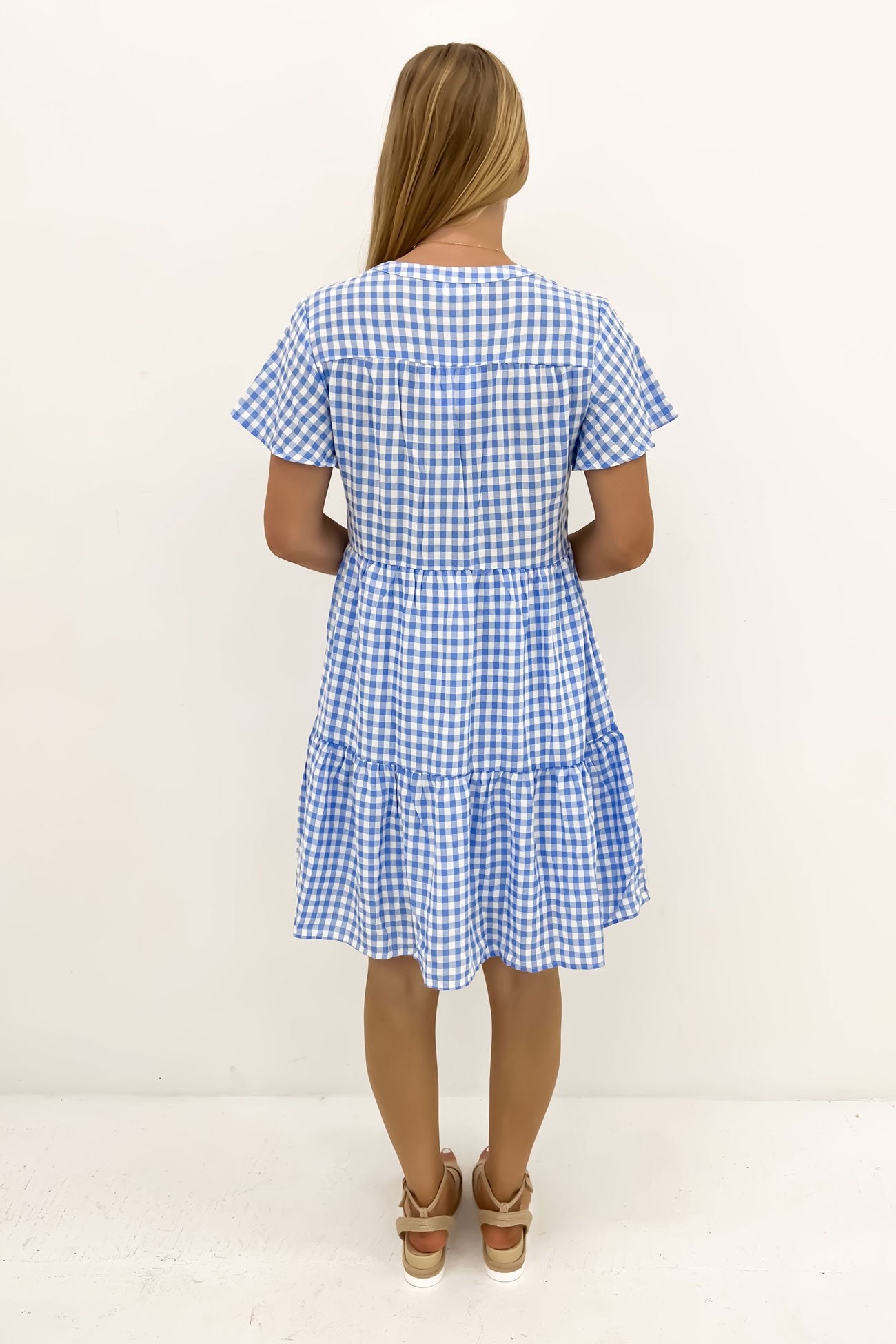 Elijah Mini Dress Blue Gingham