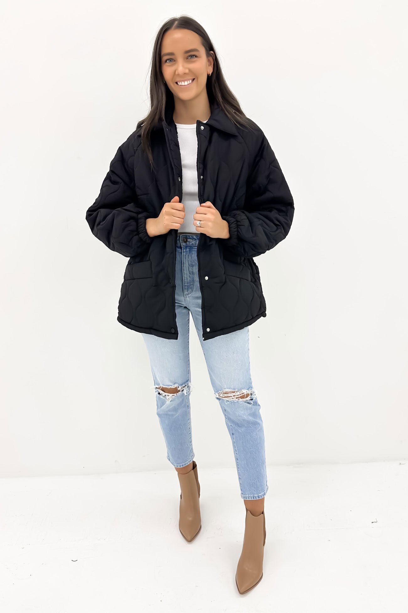 Elyse Quilted Jacket Black