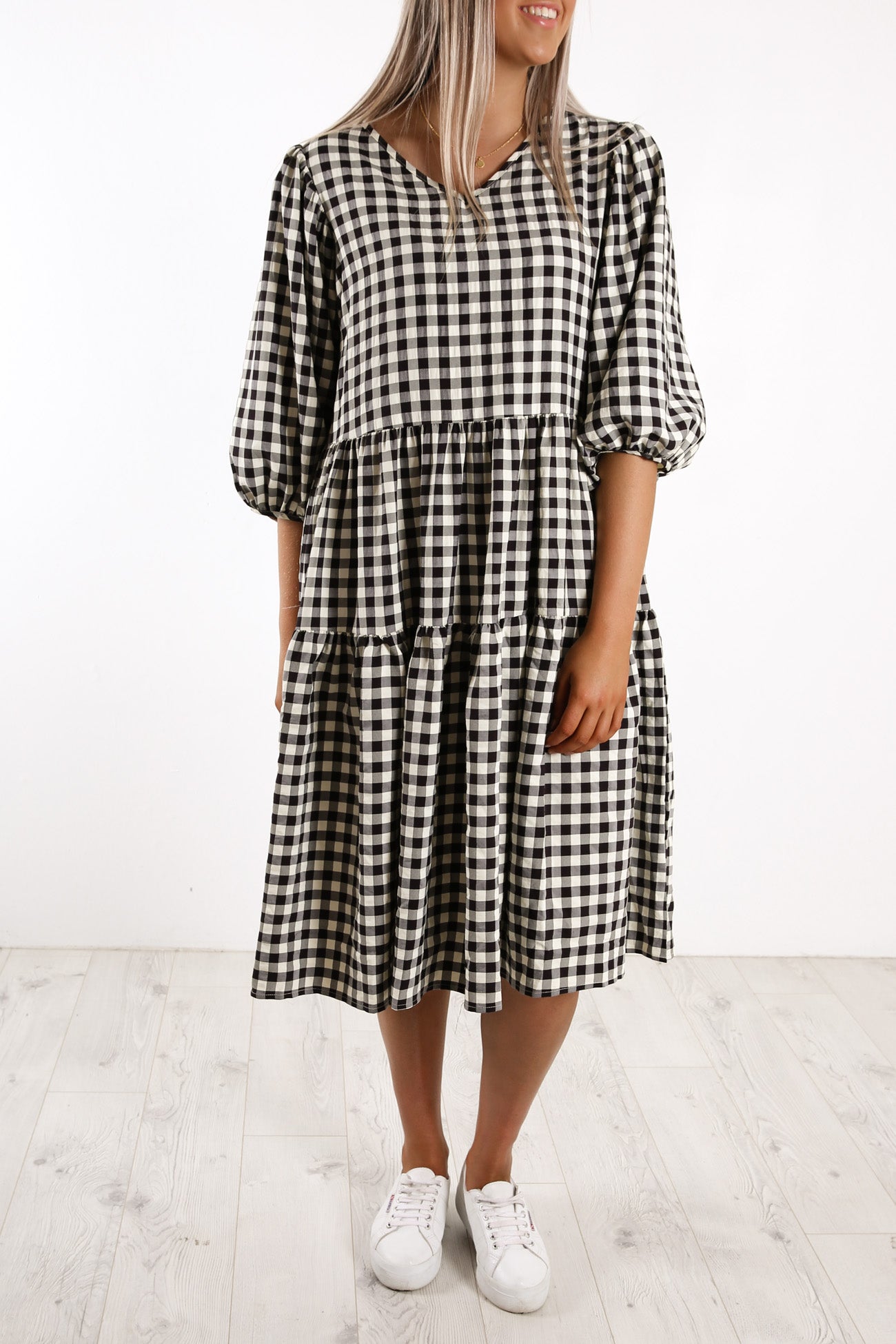 Embrace Me Dress Gingham Black