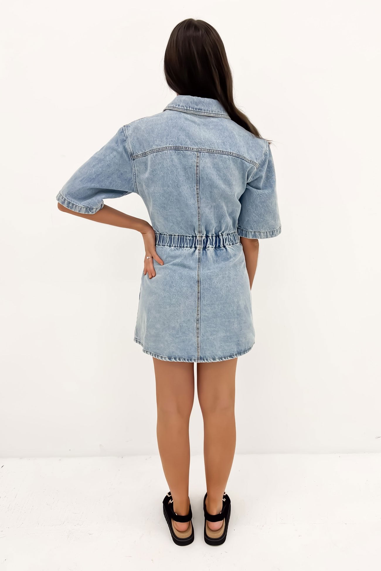 Emerson Denim Mini Dress Light Blue