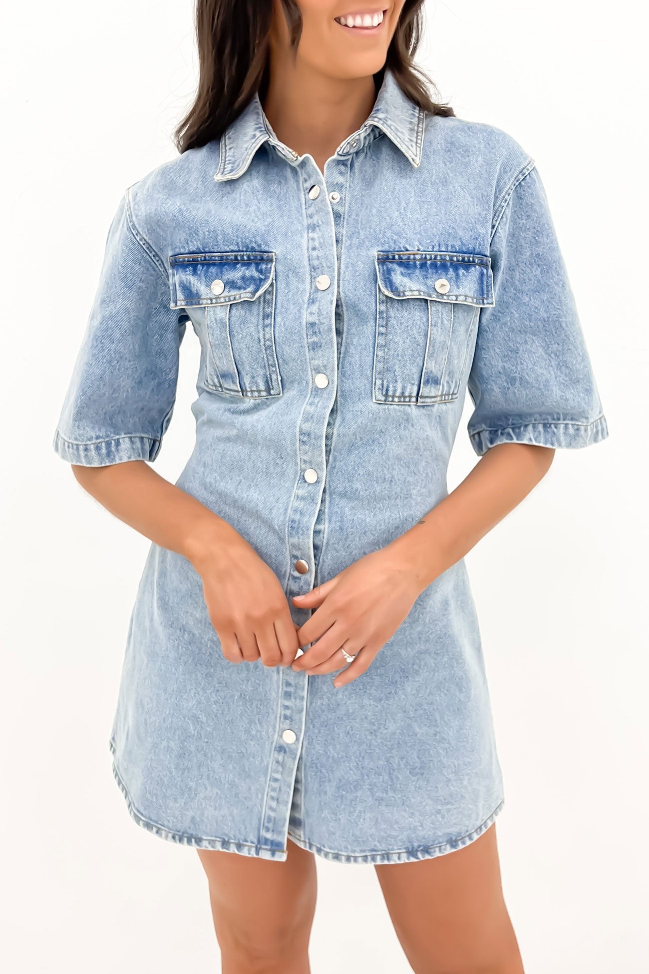 Emerson Denim Mini Dress Light Blue