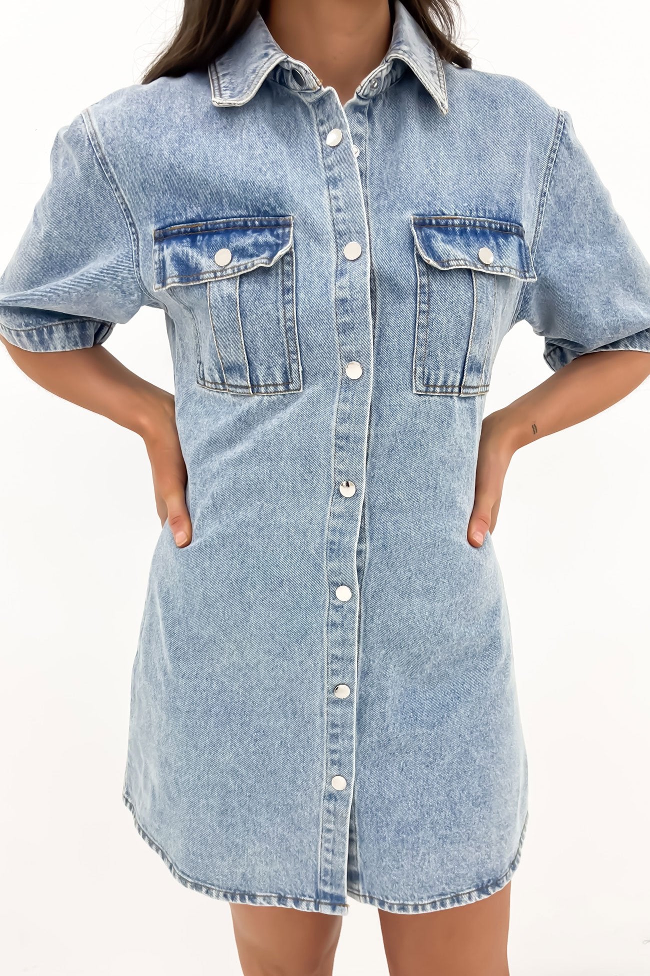 Emerson Denim Mini Dress Light Blue