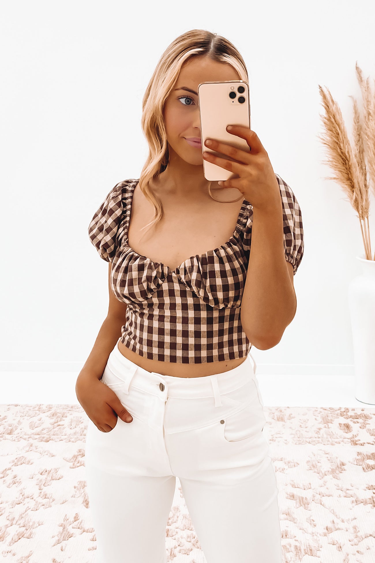 Emilia Crop Top Brown