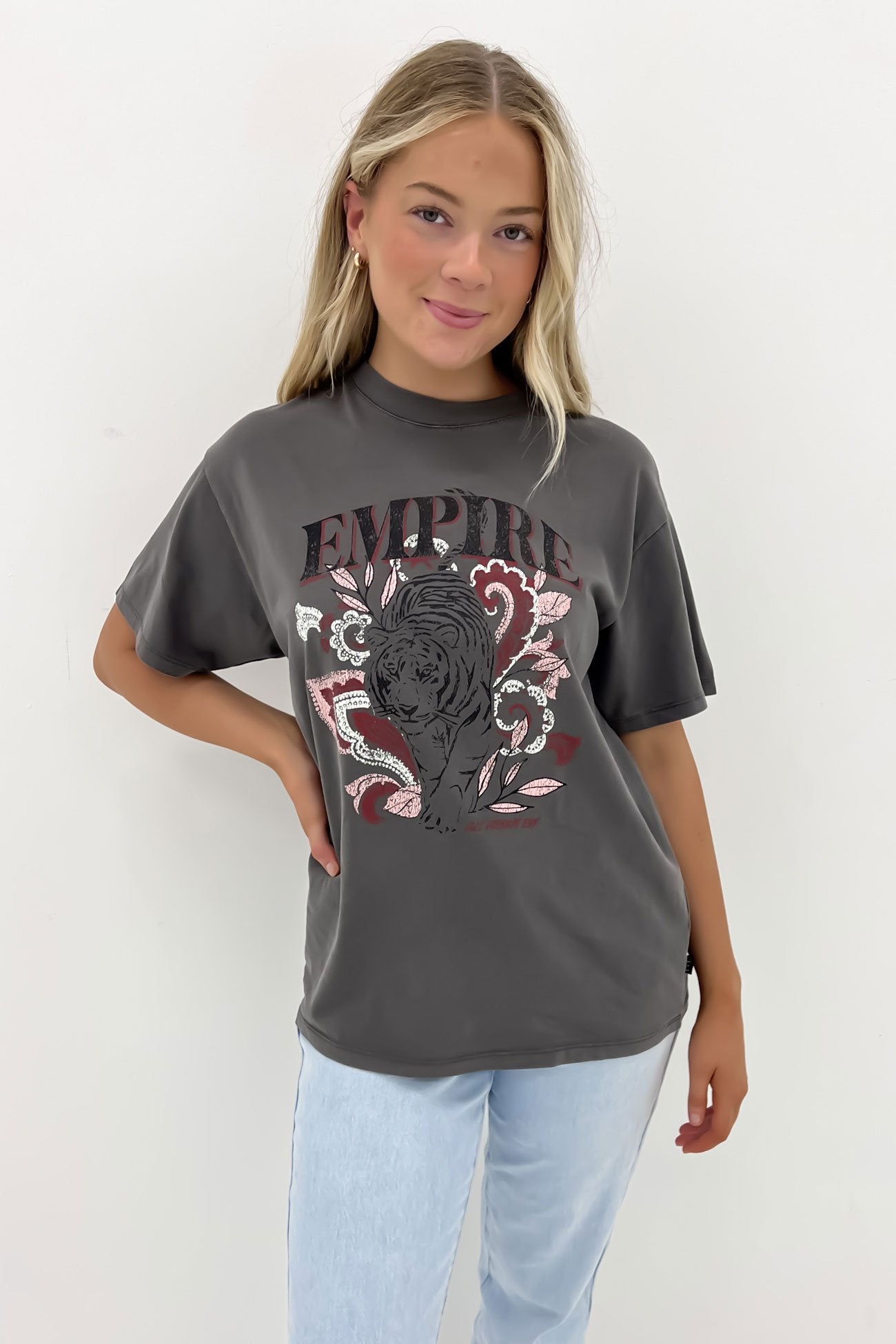 Empire Oversized Tee Charcoal